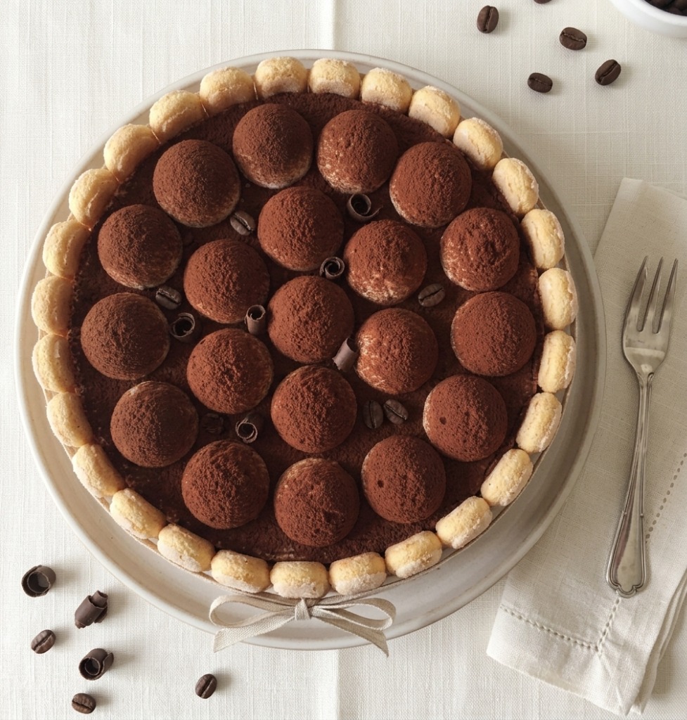 Maggie's Classico Celebration Tiramisù Cake Overhead Flatlay